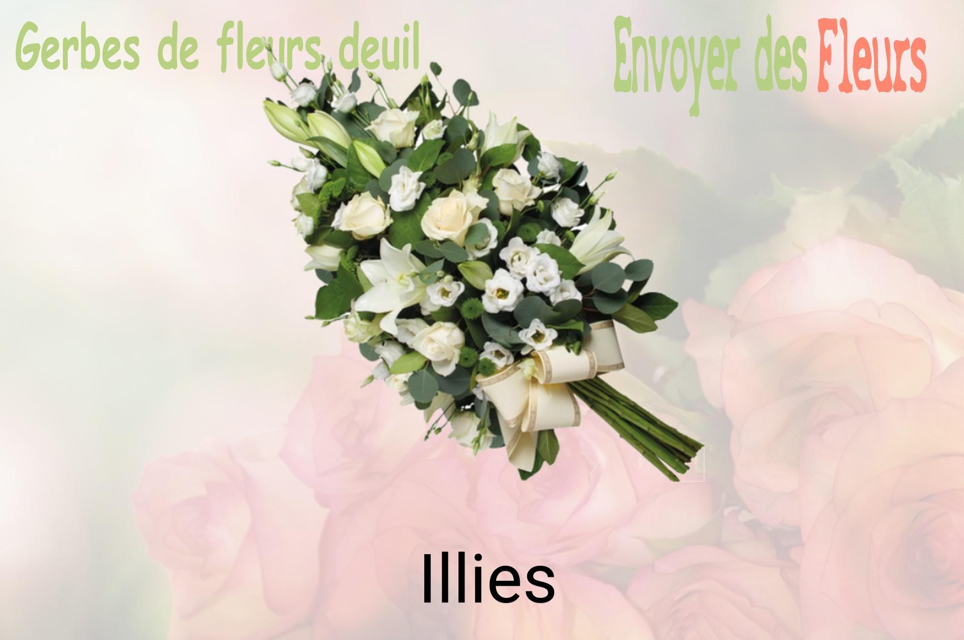 Gerbe de fleurs de deuil livrée à Illies